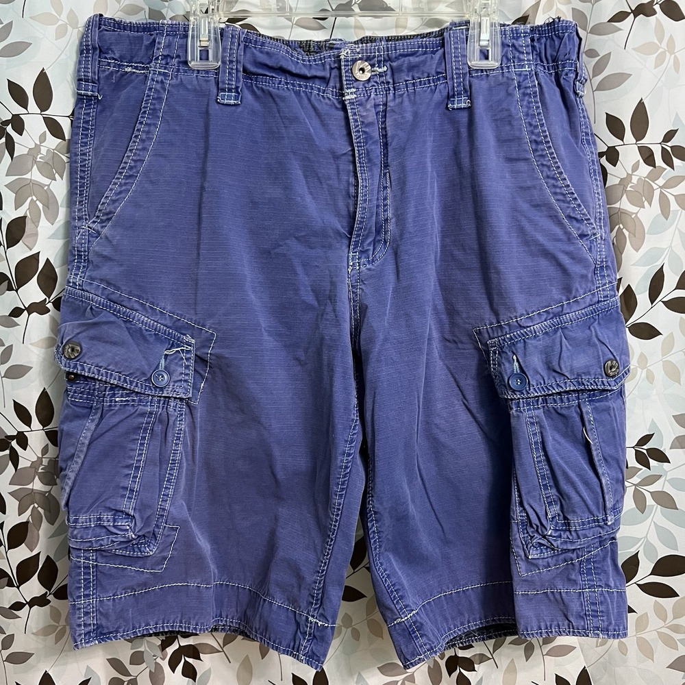 Jet Lag Organic Sanforized Cargo Shorts Mens 36 Purple Utility Outdoor Baggy Y2K